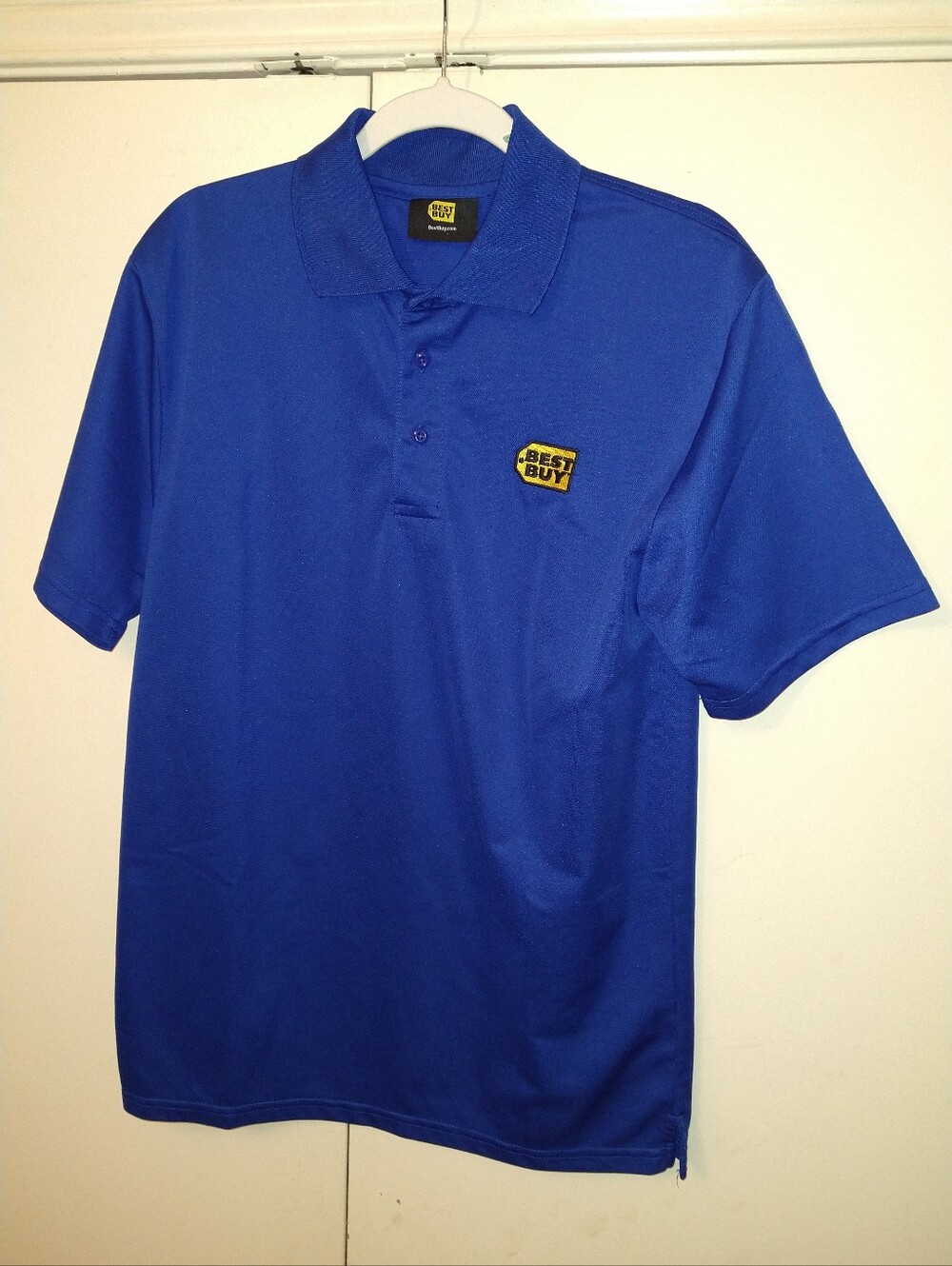 Best Buy Adult Work Uniform Short Sleeve Polo Shirt Men's sz Medium.